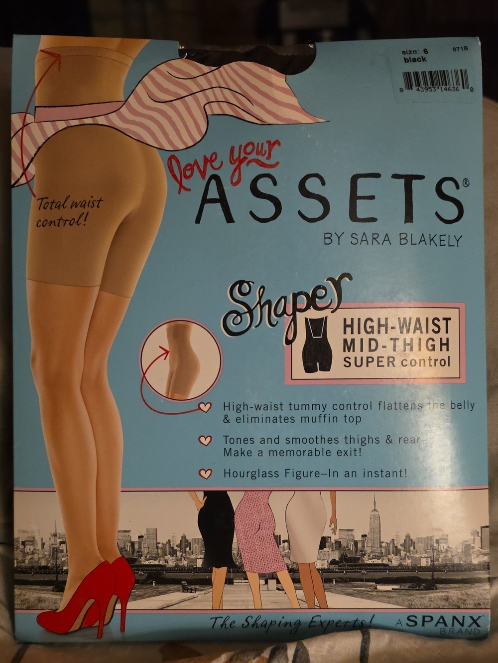ASSETS by Sara Blakely High-Waist Mid-Thigh Shaper Black